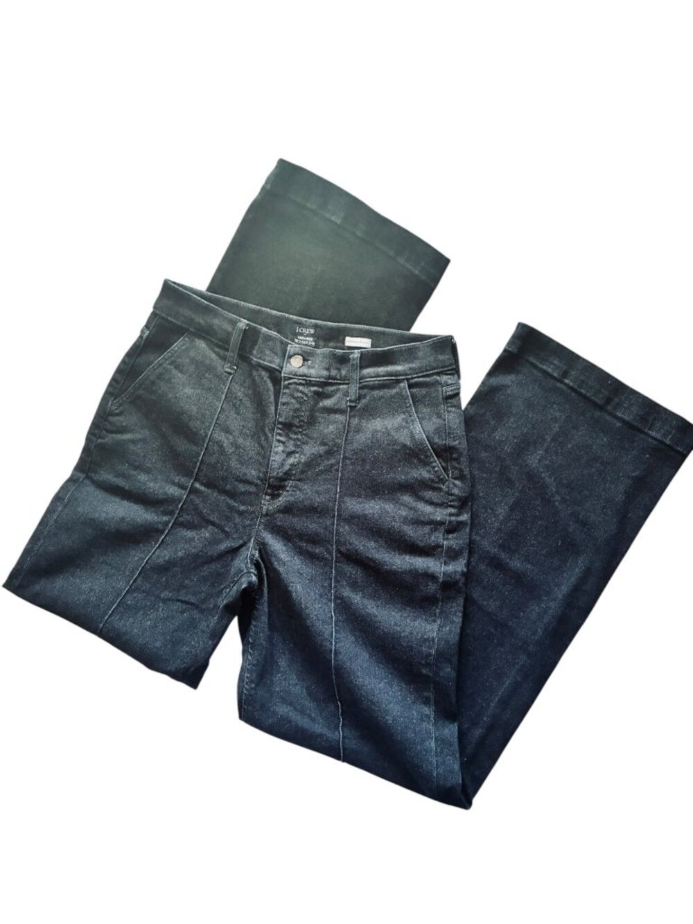 J.Crew High-Rise Trouser Jeans Premium Edition 30T Pintuck Dark Blue Work VGUC - Picture 15 of 15